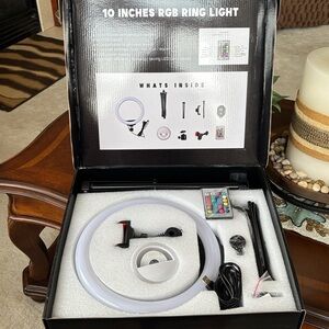 Brand New 10" Selfie Ring Light 15 Colors 10 Levels 2 Adjustable Tripod Stands